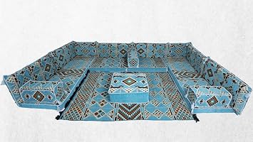 arabicsofa Turkuoise Corner Floor Sofa Seating,Pallet Cushions,Arabic Majlis,U Shaped Set,Floor Pillows,Oriental Floor Seating,Arabic Jalsa