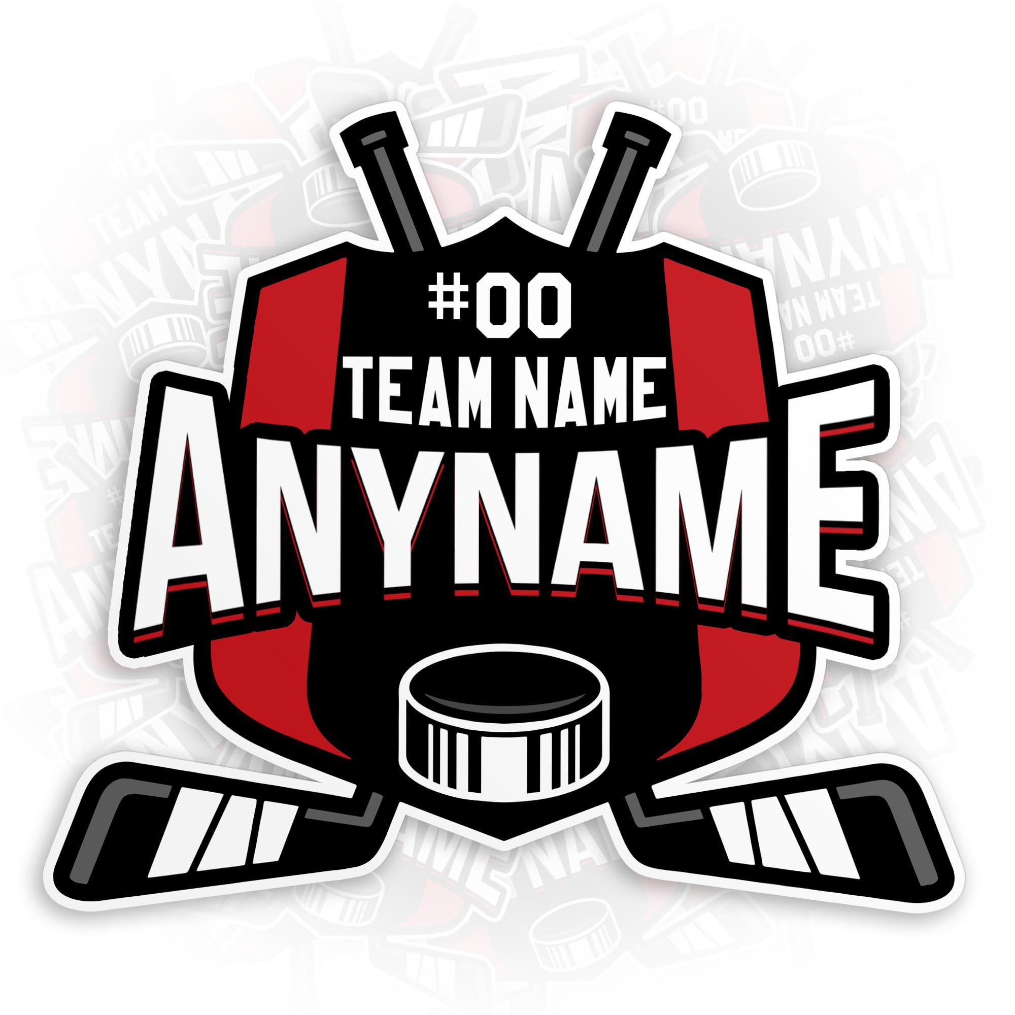 Customized Hockey Stickers Custom Personalized Name/Number Sports Hockey Lover Waterproof Die-Cut Vinyl Sticker for Kindle Laptop Water Bottle Hard