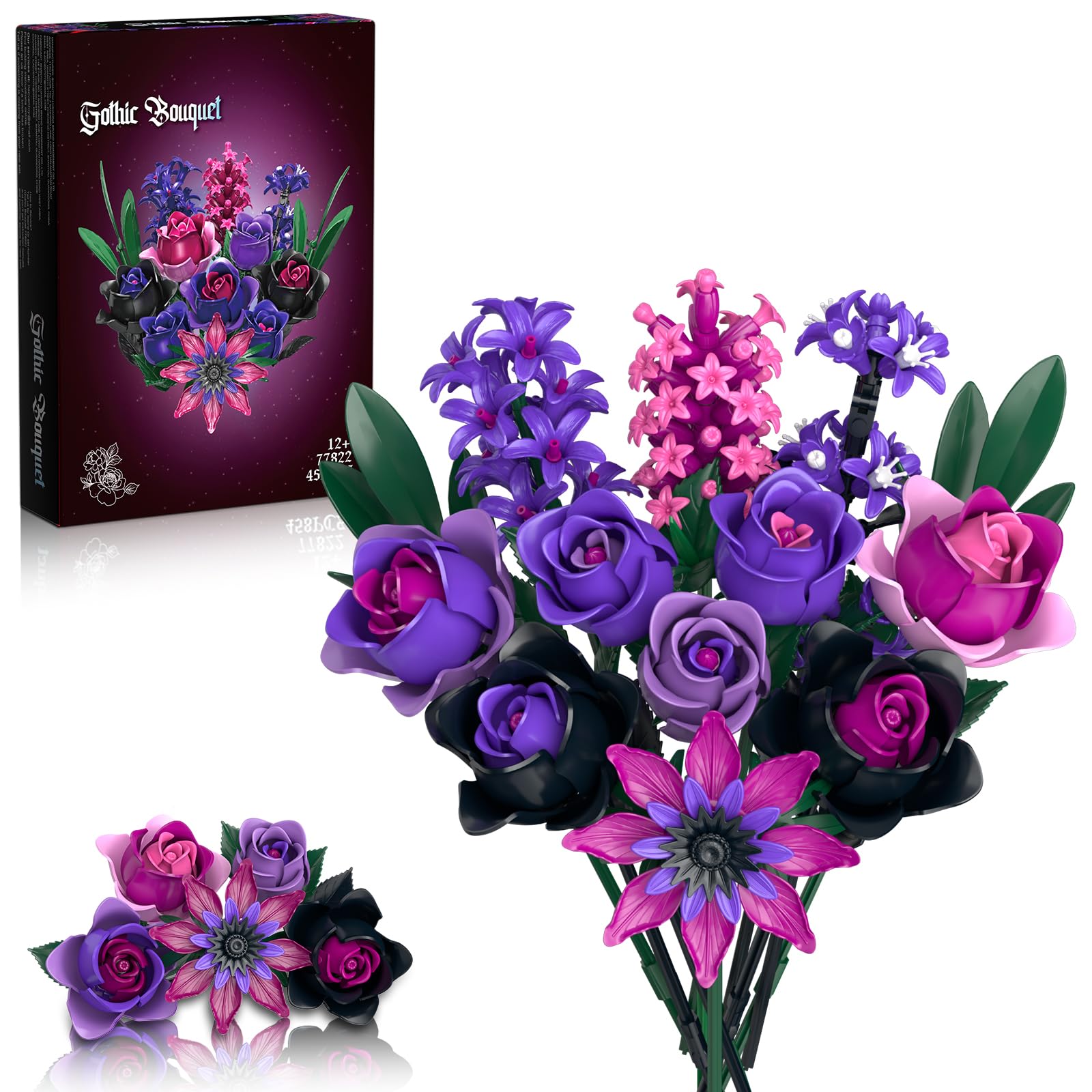 Amazon.com: Purple Rose Flowers Bouquet Building Set - Valentines