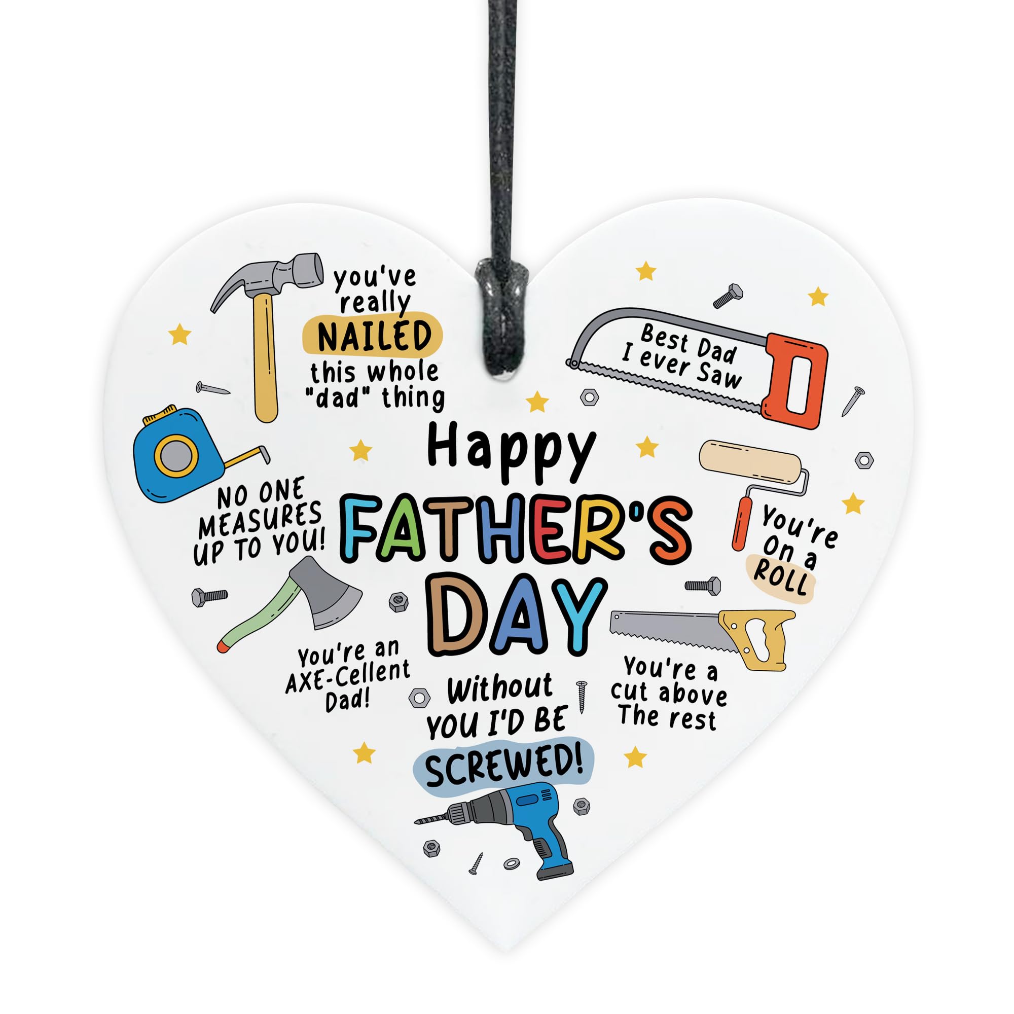 Red Ocean Funny Gift For Dad For Fathers Day Acrylic Heart Nailed Being A Dad Funny Pun Dad Gifts From Daughter Son DIY Tool Gift For Him Dad Gift Idea Fathers Day