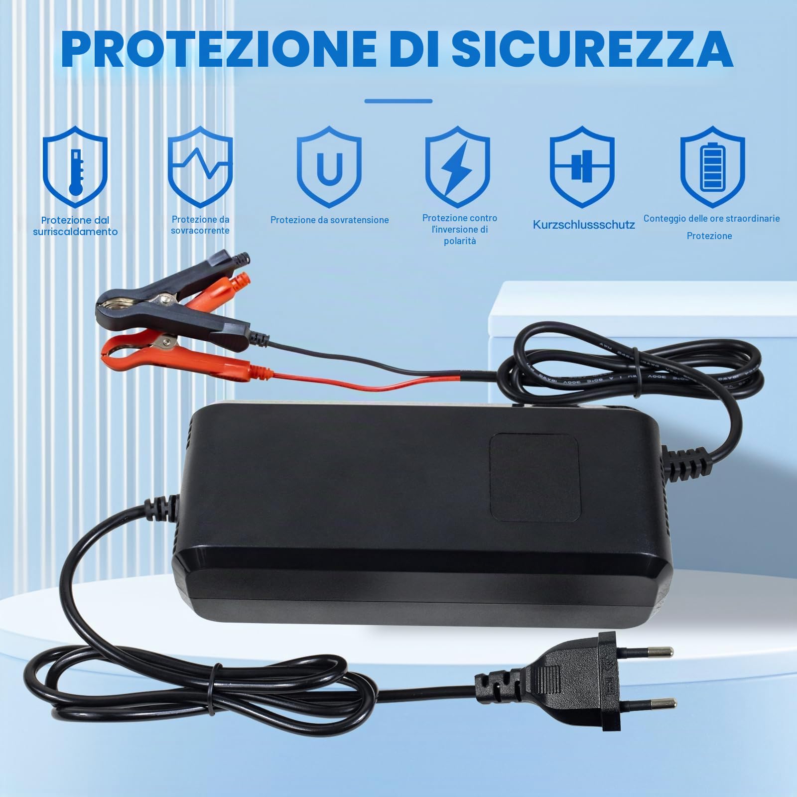 LiFePO4 - Caricabatterie al litio da 14,6 V, 10 A, per 12 V/12,8 V, 12,8 V, batteria al litio al fosfato, 12 V, AC-DC, per auto, caravan, marino