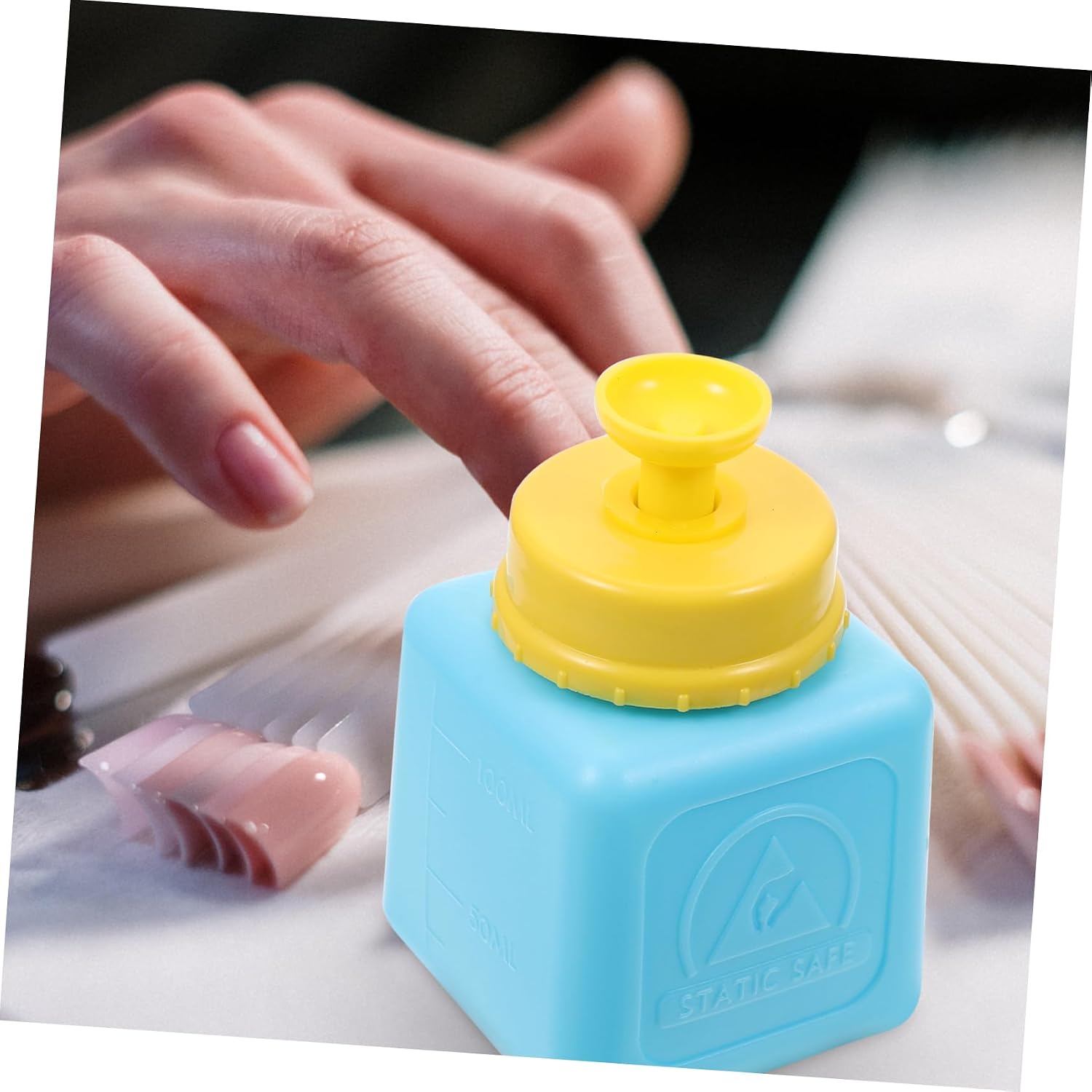 Blue ABS Manicure Press Bottle, Lightweight Portable Wide Mouth image 5
