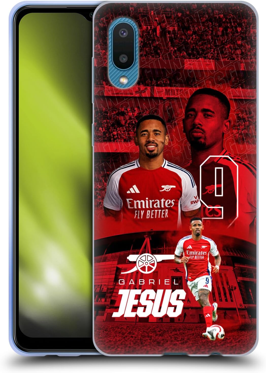 Head Case Designs Officially Licensed Arsenal FC Gabriel Jesus 2024/25 First Team Gel Case [Military Grade Protection] Compatible With Samsung Galaxy A02/M02 (2021)
