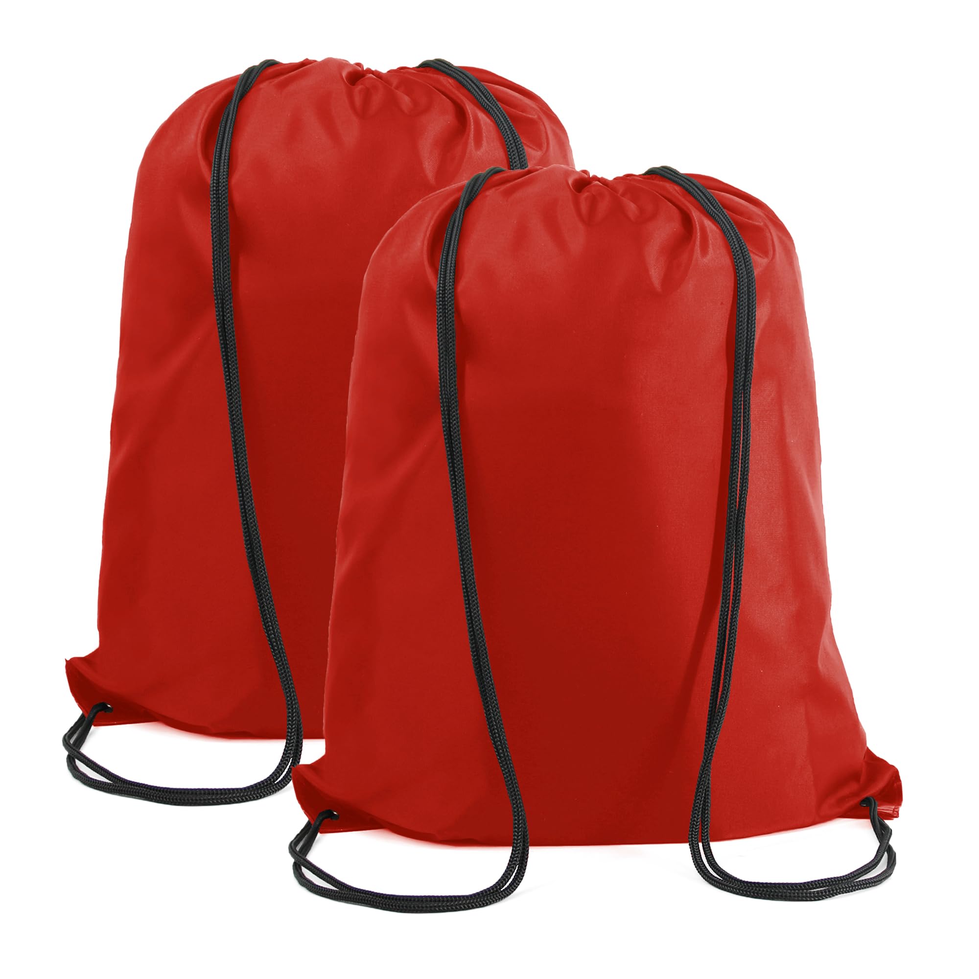 BeeGreen Red Drawstring Backpack Bags Bulk 2 Pack X-Large 22.4" L x 17.5" W Sports Cinch Sack Gym String Bags Sackpack Sport Bags for Men Women