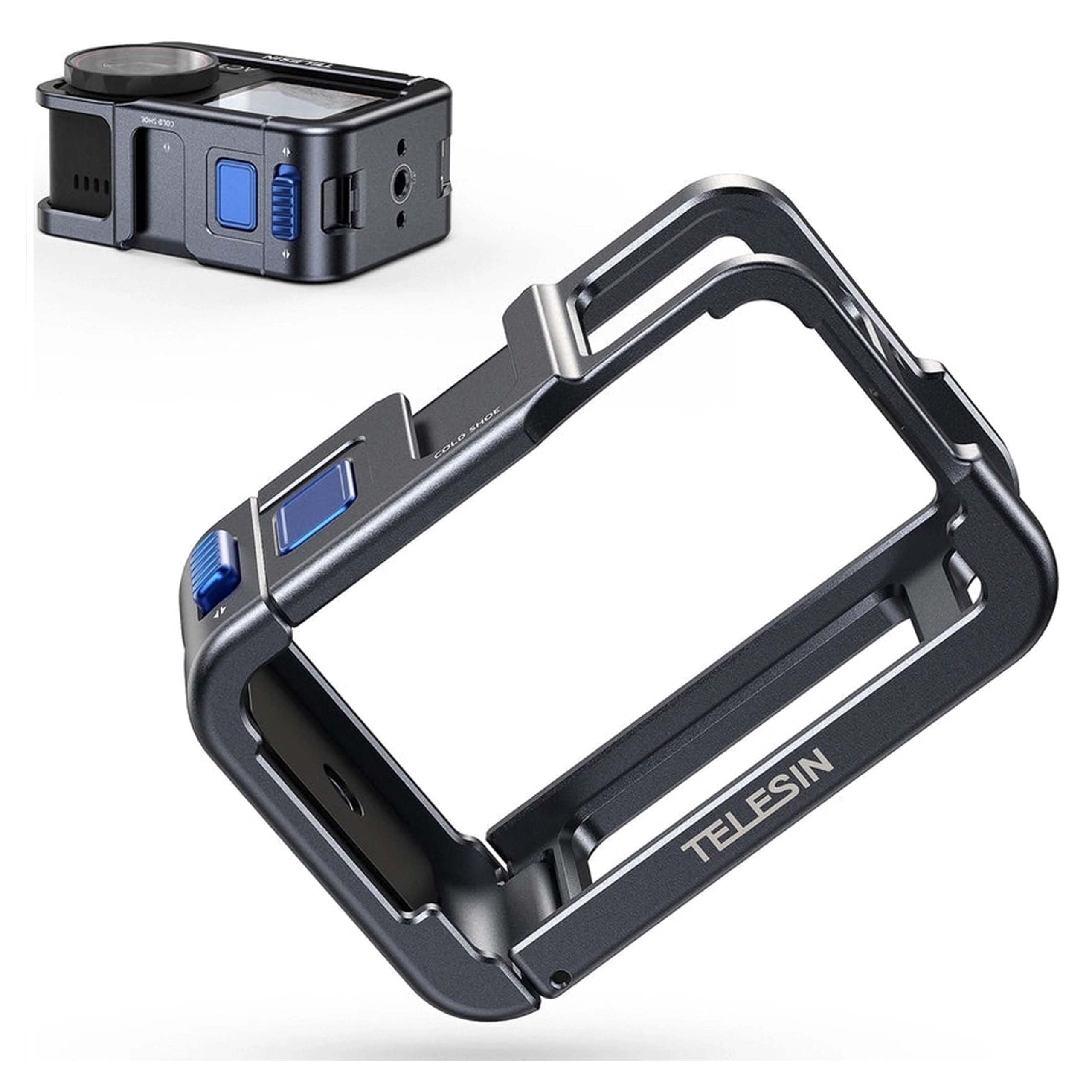 TELESIN Aluminum Alloy Metal Cage for DJI Action 5 Pro Action 4/3, Ultra-Light 54g Protective Case with ND/CPL Filter Mount, Cold Shoe & 1/4" Screw, Open-Frame Design for Vlog, Biking,Travel Shooting-picture-13