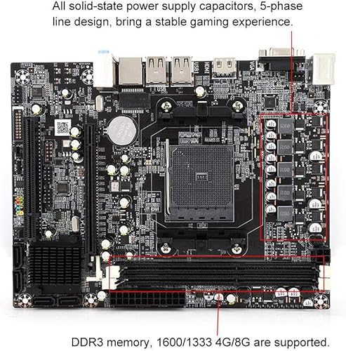 Miniatura 3 de Placa base de computadora de escritorio placa base para DDR3 1333160018662133MHz A88 placa base de computadora de escritorio