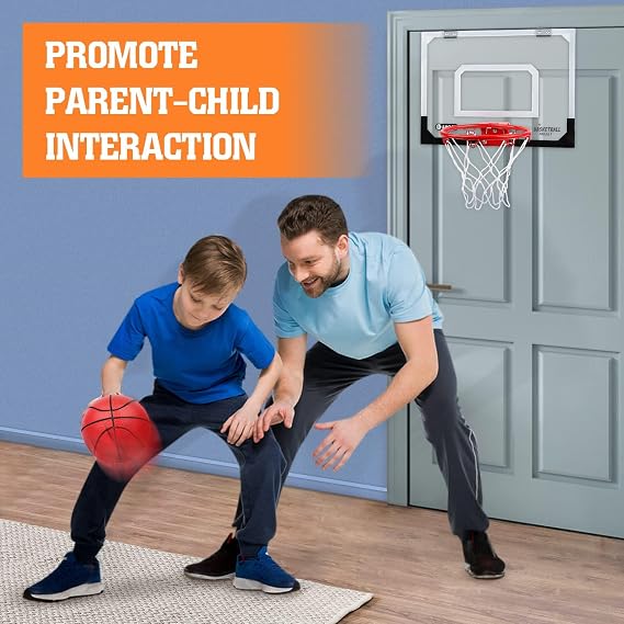 Dreamon Mini Basketball Hoop for Kids | Wall Mounted Basketball Hoop Includes Basketball and Net | Indoor Outdoor Sport Games for Boys Girls