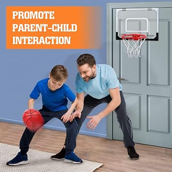 Dreamon Mini Basketball Hoop for Kids | Wall Mounted Basketball Hoop Includes Basketball and Net | Indoor Outdoor Sport Games for Boys Girls