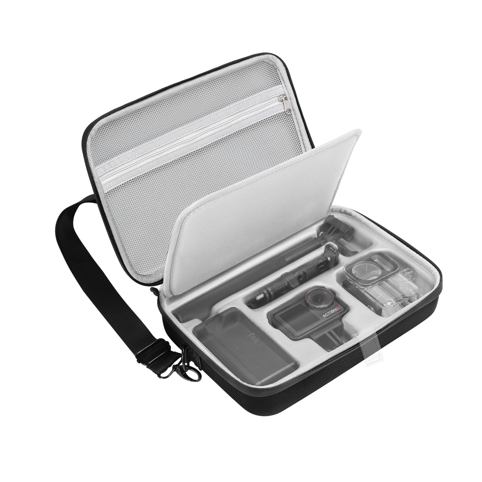 AMAZEAR Carrying Case for DJI Osmo Action 5 Pro,DJI Action5 Pro Accessories Protector Compact Hard Shell Carry Bag Portable for Travel or Home Store, Compatible with Action 3, Action 4 Camera, Black