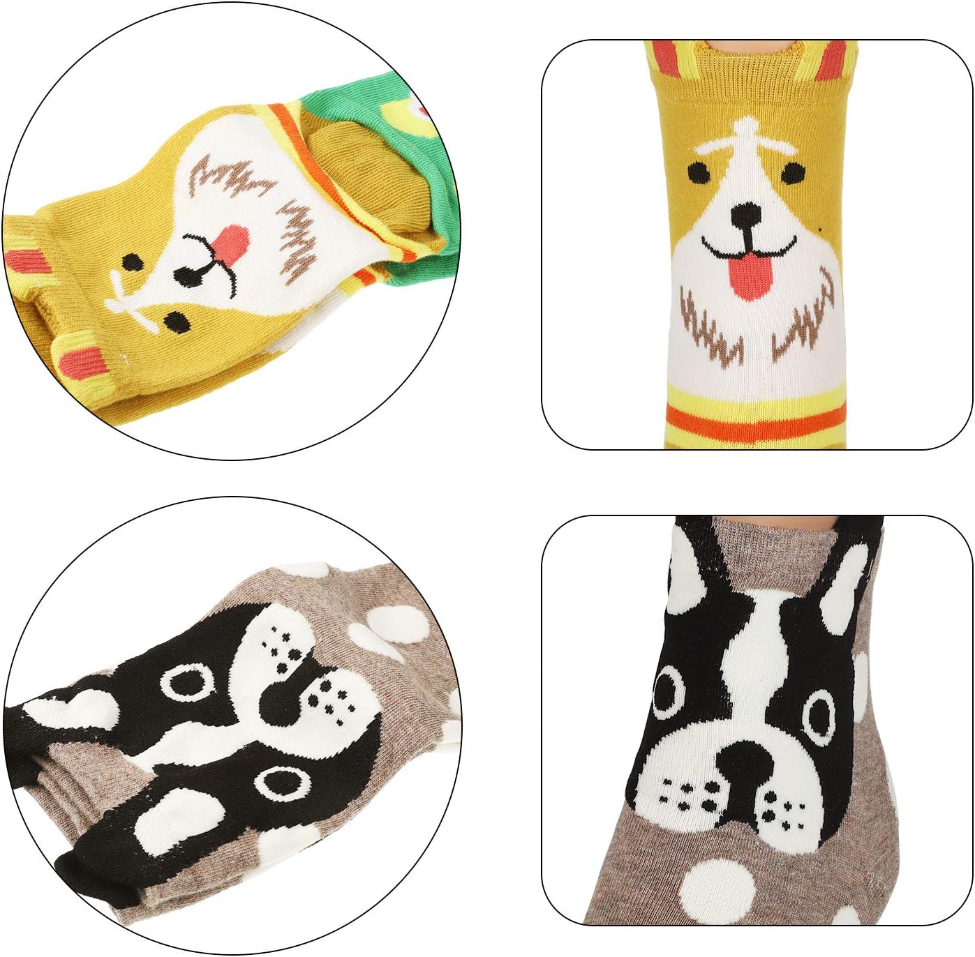 SATINIOR 10 Pairs Womens Funny Animal Socks Cute Dog Printed Socks for Girls Women Novelty Cartoon Gifts for Women Dog and Cat Lovers - Image 3