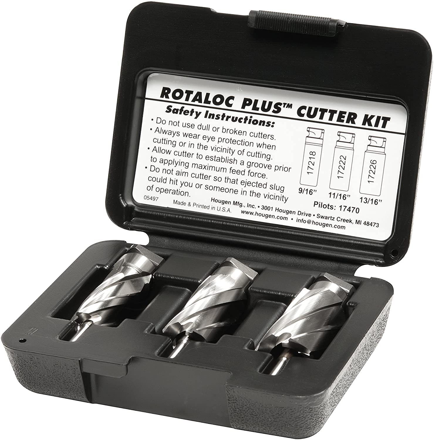Hougen 17803 RotaLoc Plus Cutter Kit 9/16, 11/16, 13/16" 1-Inch D.O.C. (For HMD130 only)