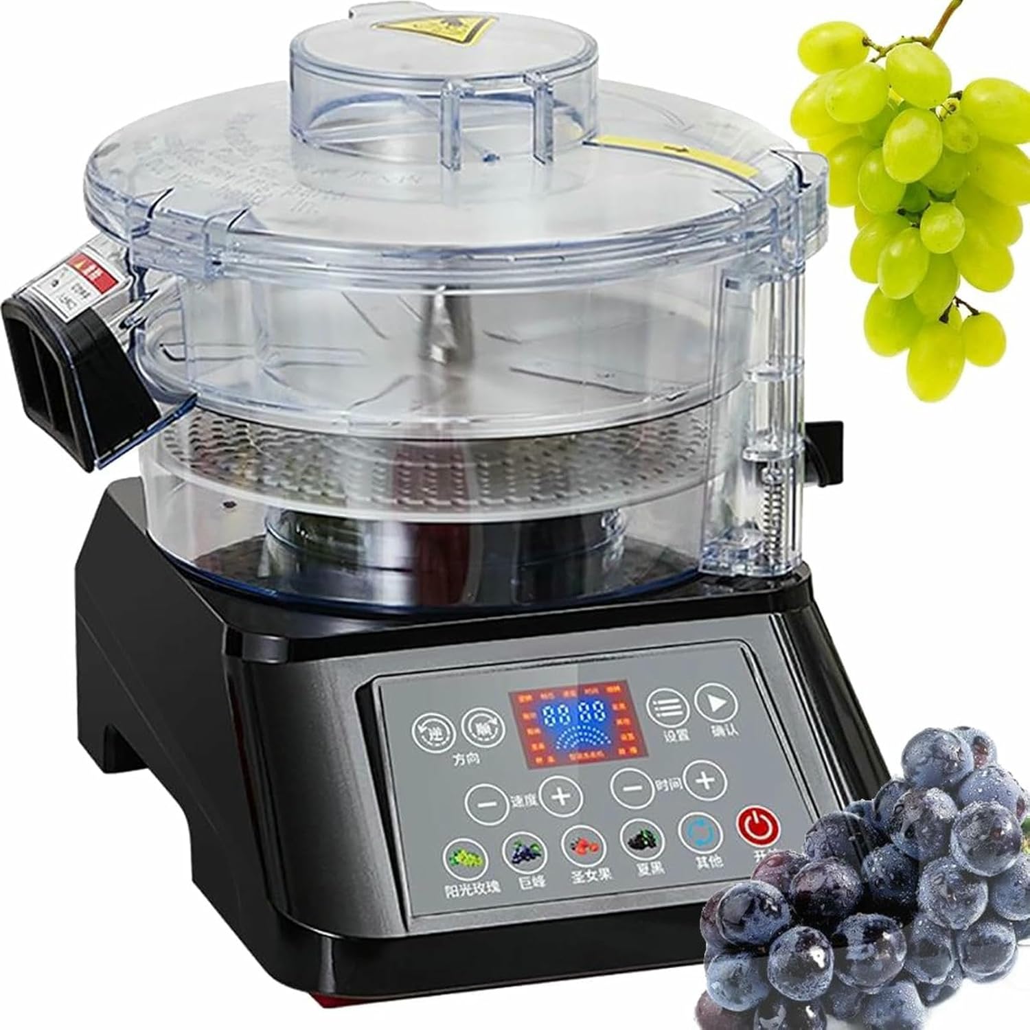 Electric Grape Peeler, Auto Rotating with 500g Capacity, Smart Display, Multi-Gear Adjustment, Low-Noise for Fruits