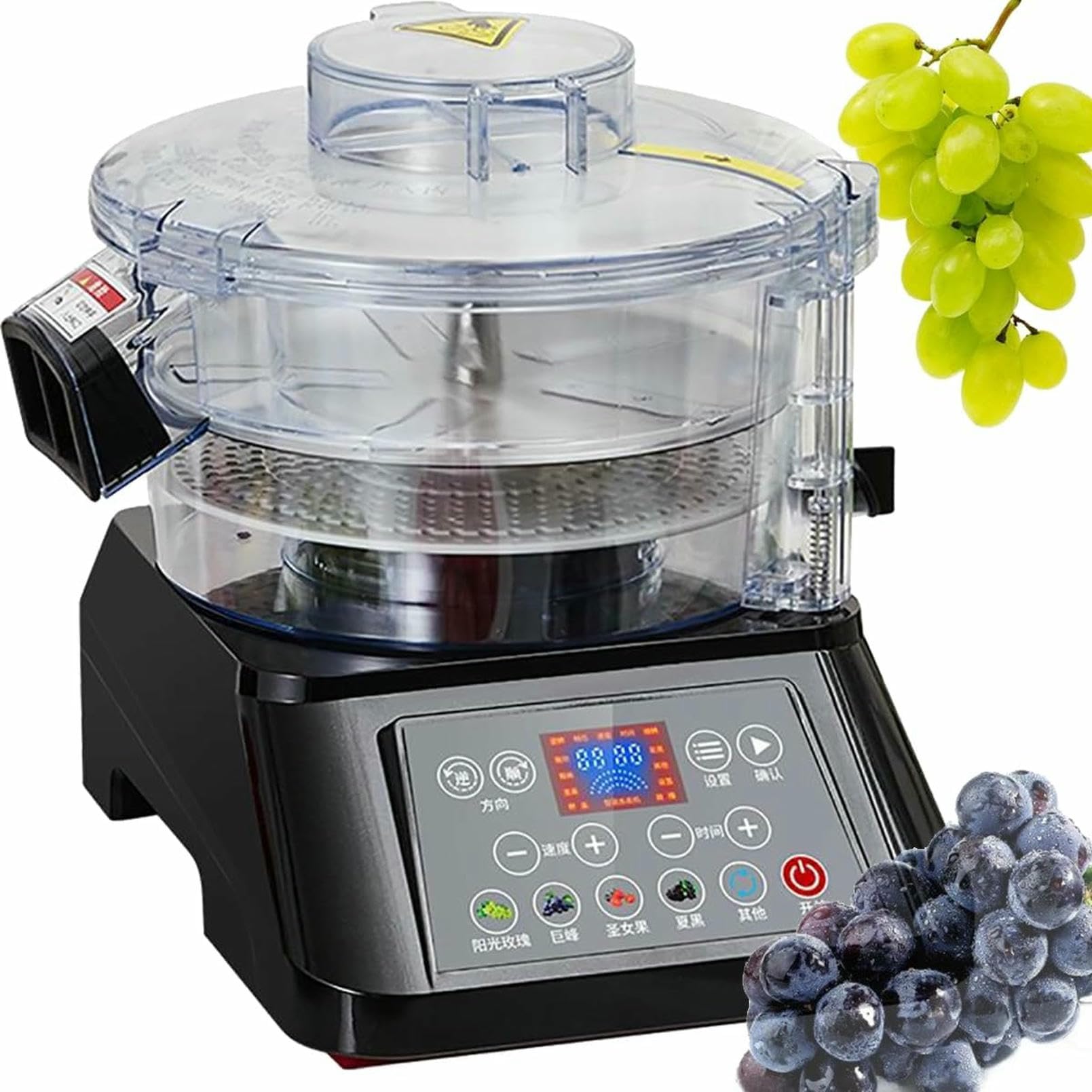 Pelador De Uvas Eléctrico, Pelador De Piel De UVA con Rotación Automática, con Capacidad De 500 G, Pantalla Inteligente, Ajuste De Múltiples Engranajes, Funcionamiento Silencioso para Uvas