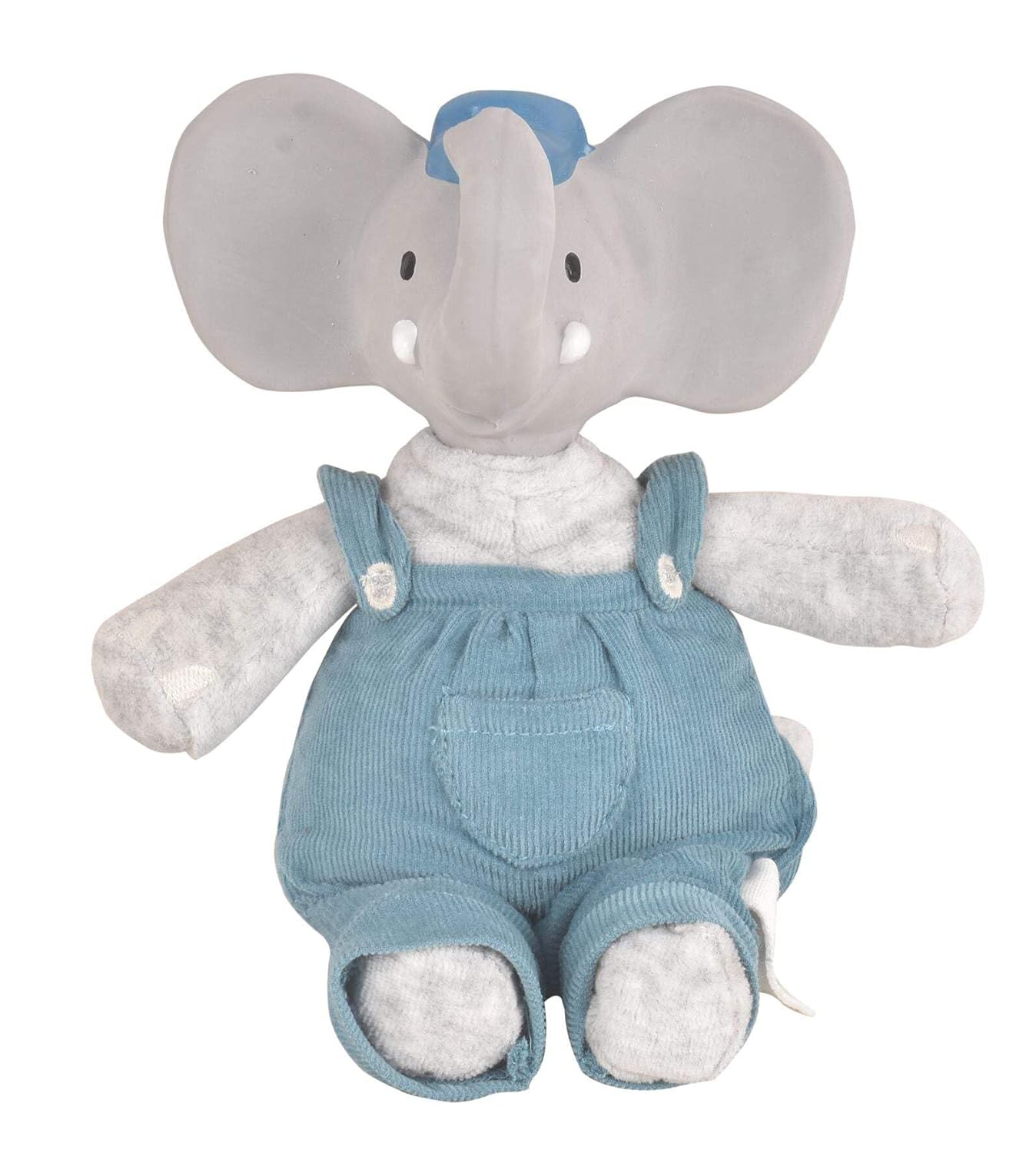 Mini Alvin The Elephant Baby Toy – 8 inch Organic Cotton Plush with Natural Rubber Teether Head | Safe Non-Toxic Newborn Teething Toy & Soft Cuddle Companion | First Baby Shower Gift (0+ Months)