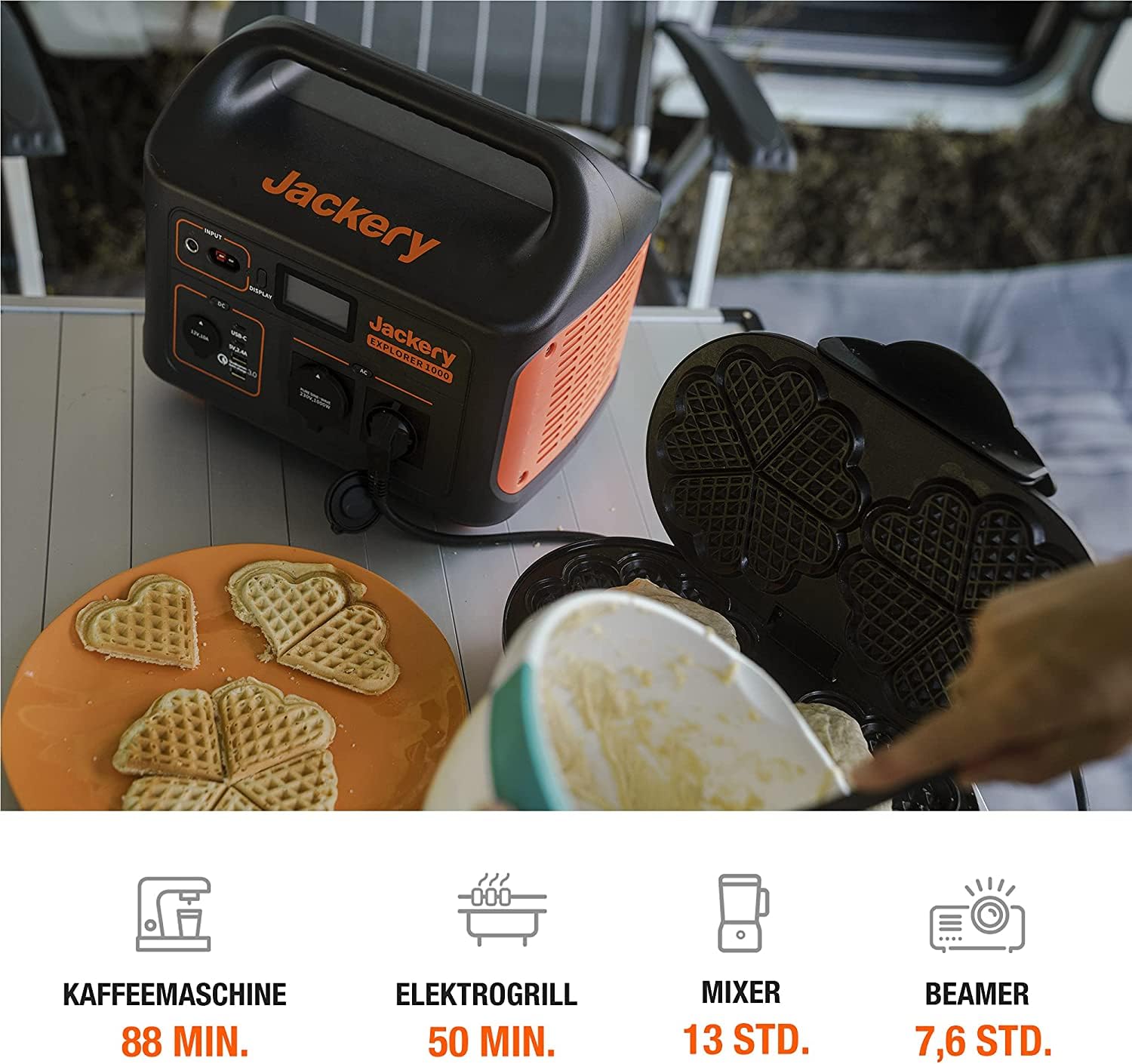 Jackery Explorer 1000, 1002Wh Tragbare Powerstation-Generalüberholt | Solargenerator mit 230V/1000W (Spitze 2000W), Mobile Stromversorgung für Outdoors, Heimwerken und als Notstromaggregat