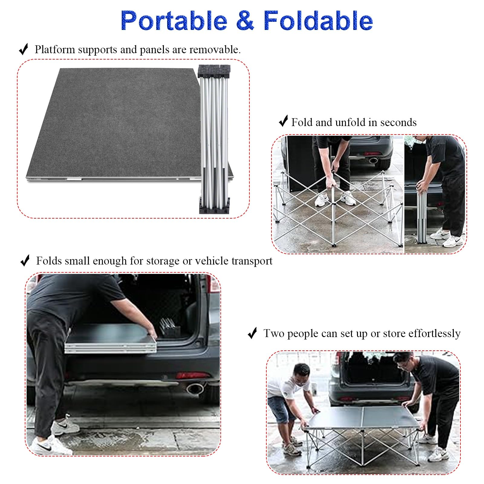 Rialzo per fotocamera portatile, supporto antiscivolo per fotografia, eventi e produzione video, altezza regolabile, design robusto per uso professionale