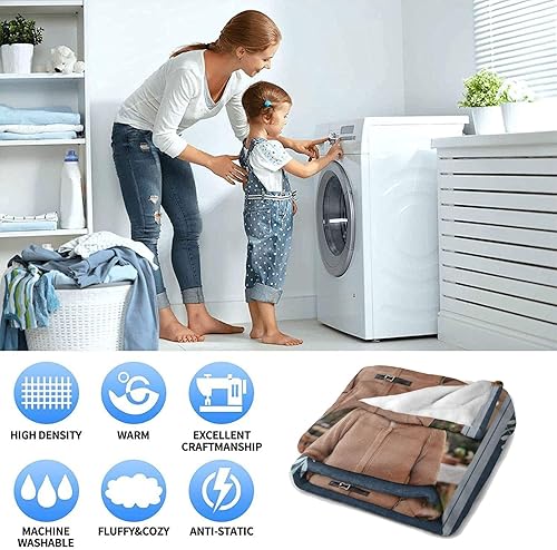 Miniatura 5 de Wominkbby - Manta personalizada con texto en la imagen, manta de franela de forro polar para Navidad, Halloween, Año Nuevo, regalo para sofá,