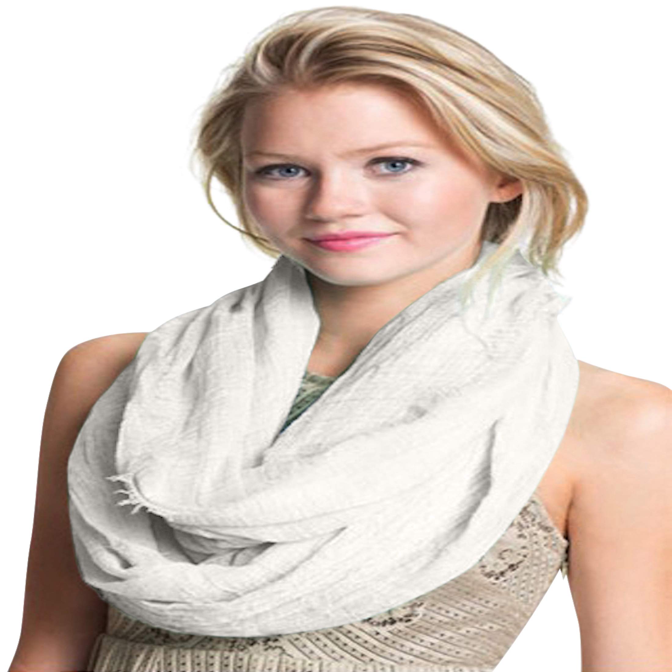 CJ ApparelCream Mobius Infinity Scarf Snood Cowl Tube Round Shawl Seconds NEW