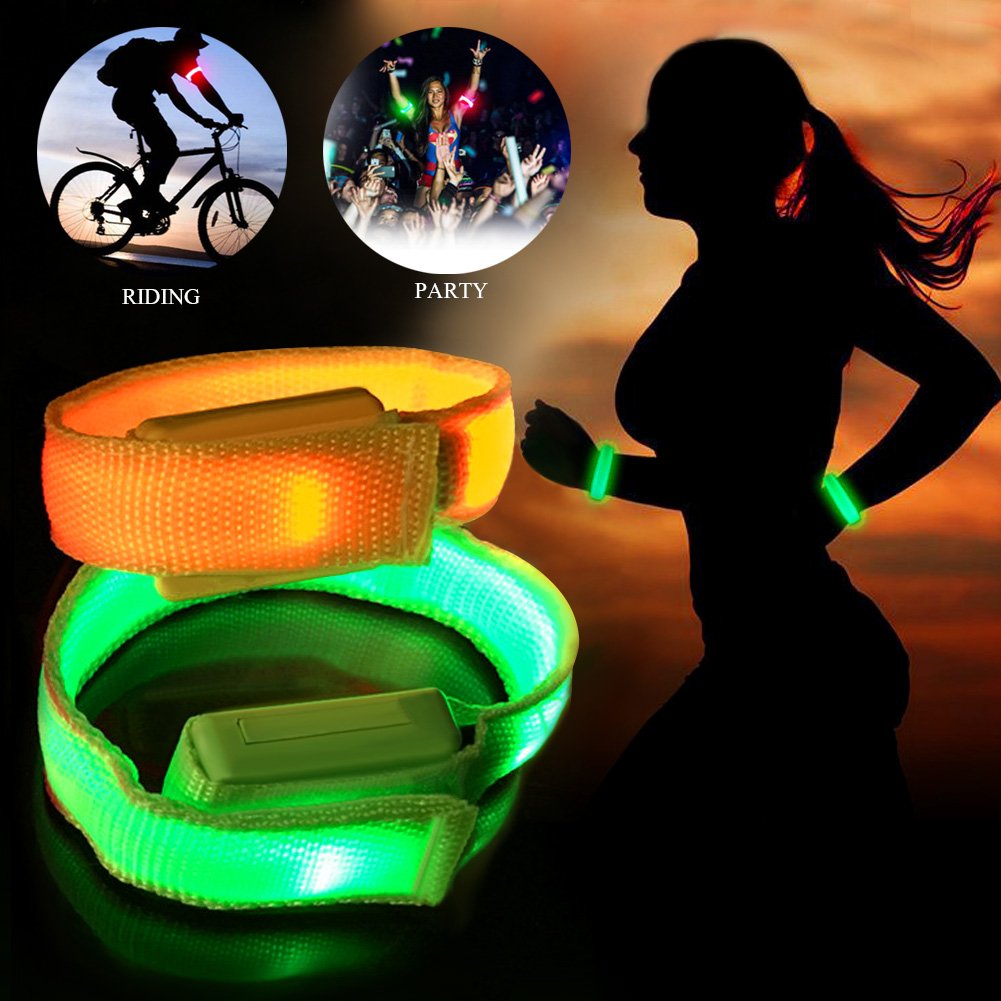 Fashion&Cool Bracelet LED Slap - Rechargeable par USB - Lumineux - Brille dans Le Noir - Réglable - pour Homme et Femme - Lumières de sécurité Nocturnes pour la Course à Pied, Le Jogging, Le Cyclisme