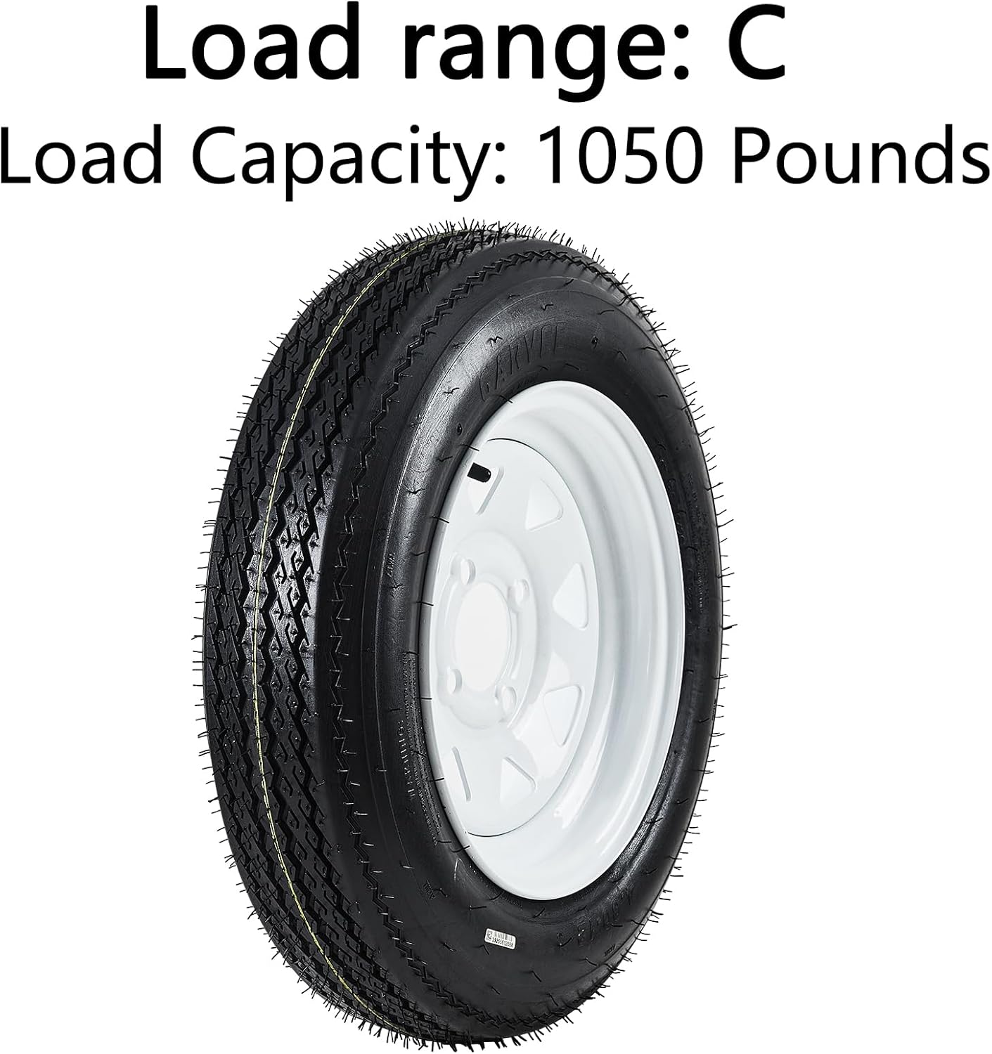 PrecisionAuto 5.30-12 5.30x12 530-12 Trailer Tire & Wheel Assembly Set of 2, 4-Lug White Rim 12" with Load Range C 6PR, 1050LB Capacity for Utility & Boat Trailers