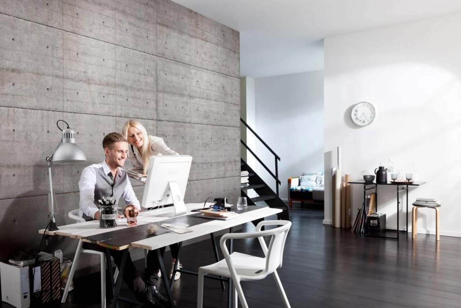 Komar 8-938 Concrete Blocks Wall Mural, Grey, 145x100x0.125