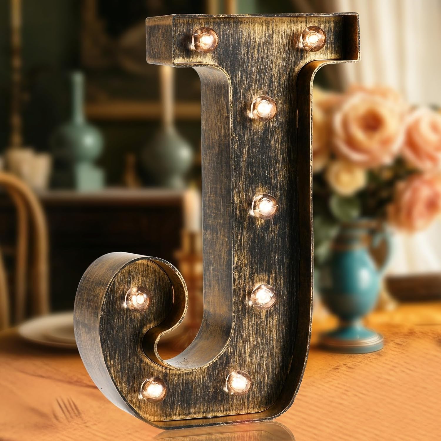 LED Marquee Letter Lights, Light Up Letters Glitter Alphabet Letter Sign Battery Powered for Night Light Birthday Party Wedding Girls Gifts Home Bar Christmas Decoration — image 1