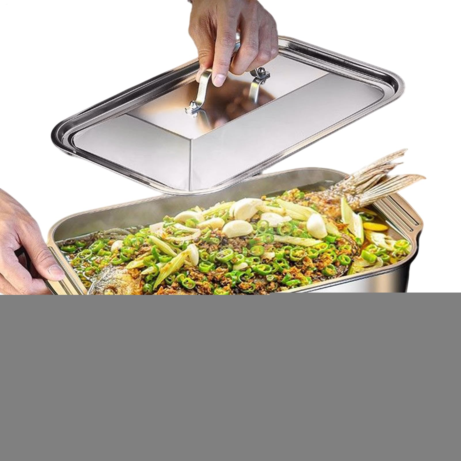 Molde de horno de acero inoxidable Molde para hornear con tapa y mango