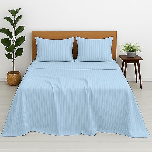 Cottington Lane Juego de sábanas de 4 piezas de 100% algodón egipcio de alta calidad, tamaño matrimonial, se adapta a colchones de bolsillo profundo