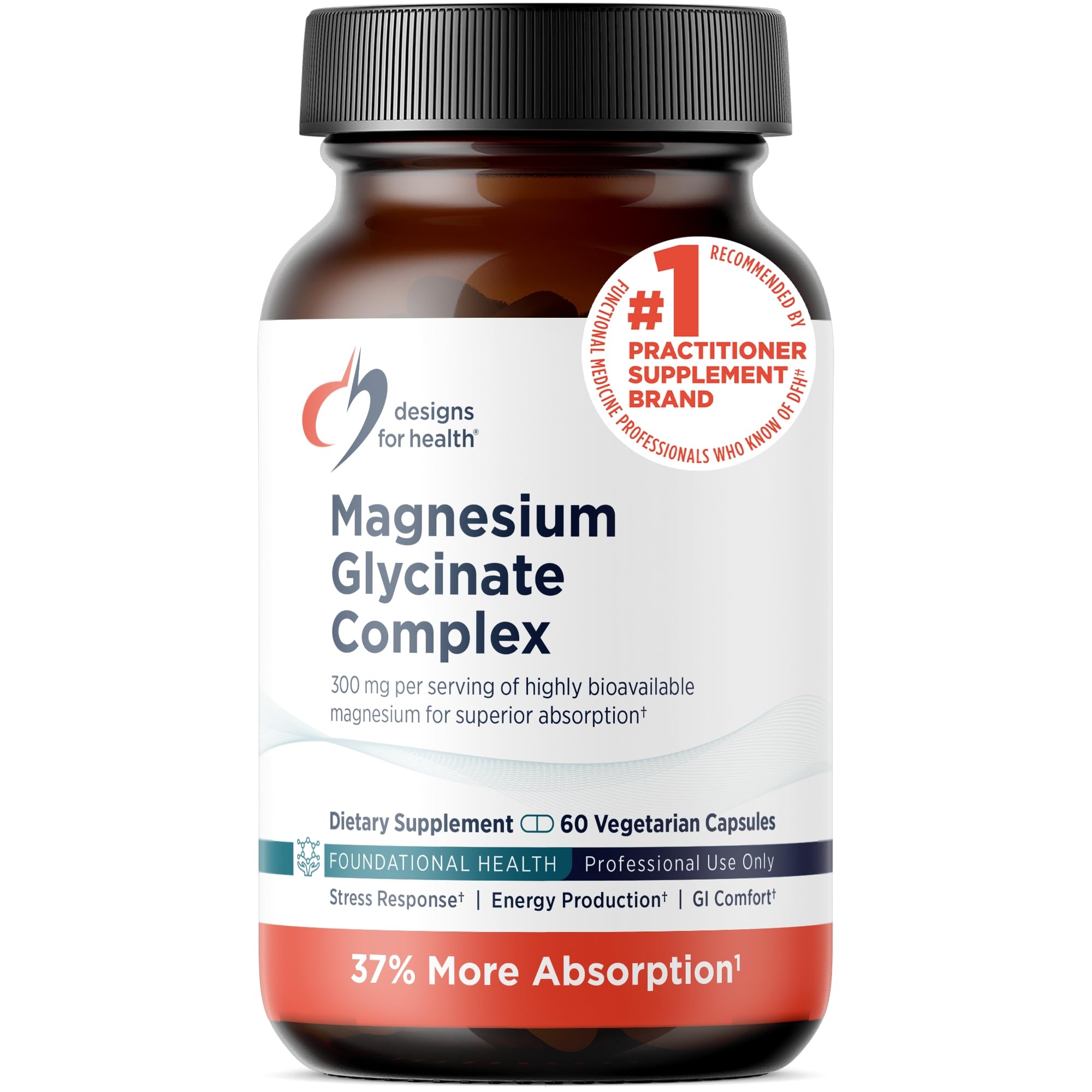 Designs for Health Magnesium Glycinate Complex, High Absorption, 60 Count 60 Count (Pack of 1)