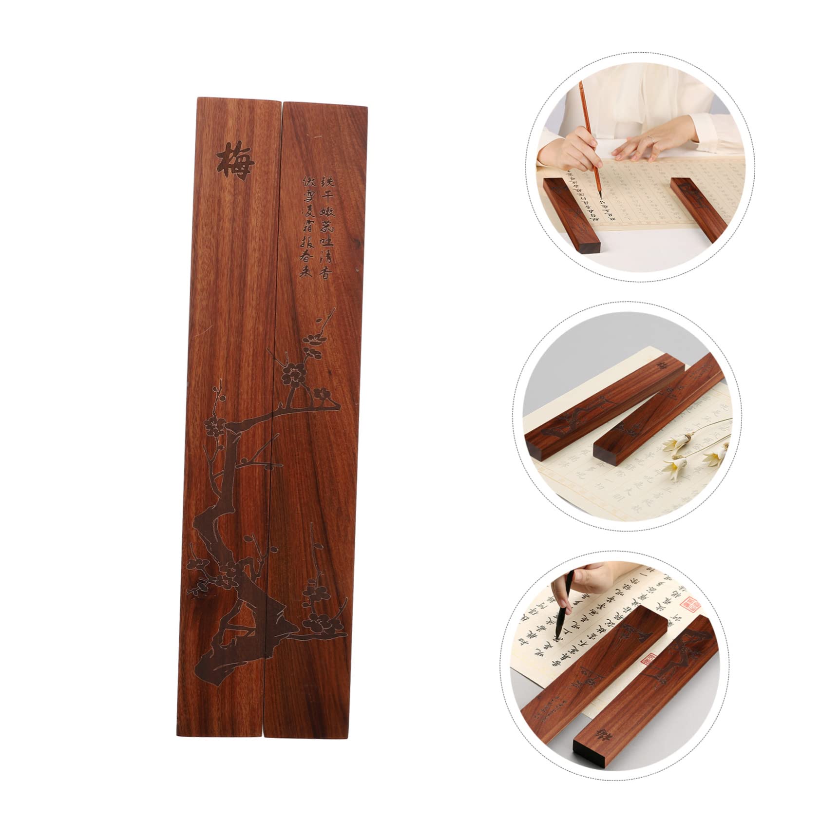 BESPORTBLE Fermacarte in Legno Con Design Unico Per Calligrafia 2 Pezzi Cancelleria in Legno Nero Per Ufficio