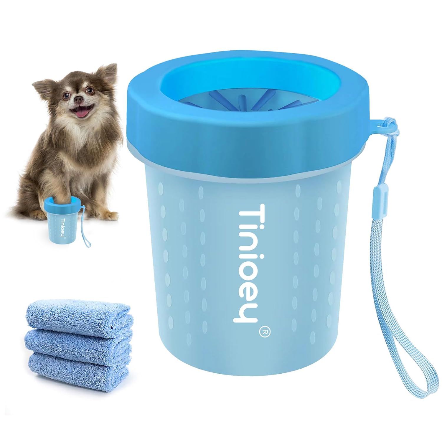 Dog Paw Cleaner for Small Dogs (with 3 Absorbent Towels