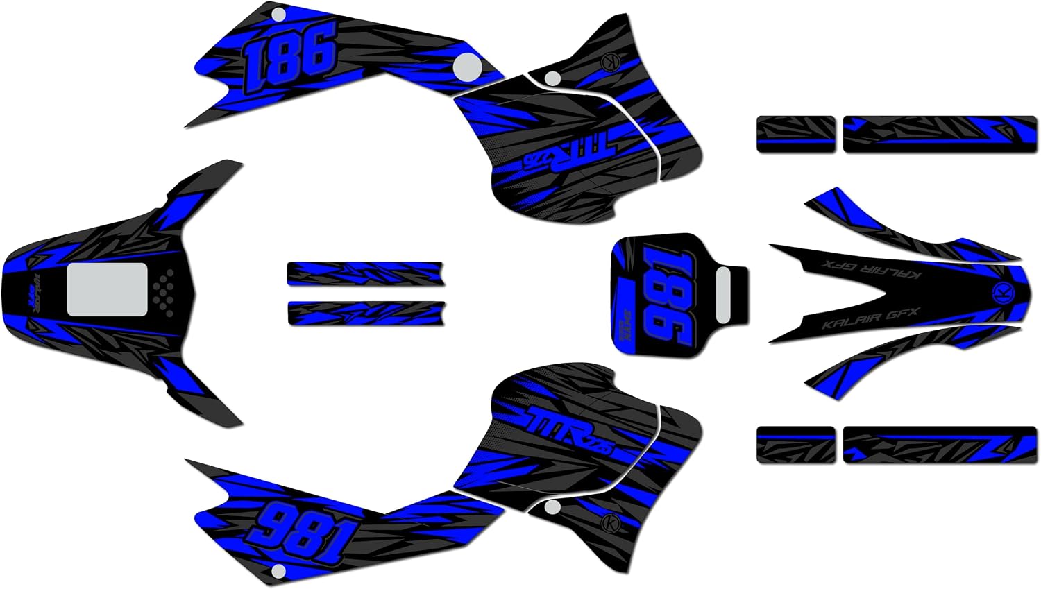 Graphics Kit for Yamaha Yamaha TT-R 225 (1999-2004) Twitch Series Smoke 21 Mil - Pro Edition - Dirt Pit Bike Motorcycle Sticker, Dirtbike Racing Decal Motocross Accessories no-Plastics