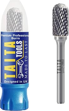 Carbide Burr 1/4" Shank, SC-3 Tungsten Double Cut Rotary Die Grinder Bits - Cutting Burrs for Milwaukee, Dewalt and Makita Die Grinder Accessories - Wood Carving Metal Working & Sturdy Storage Case