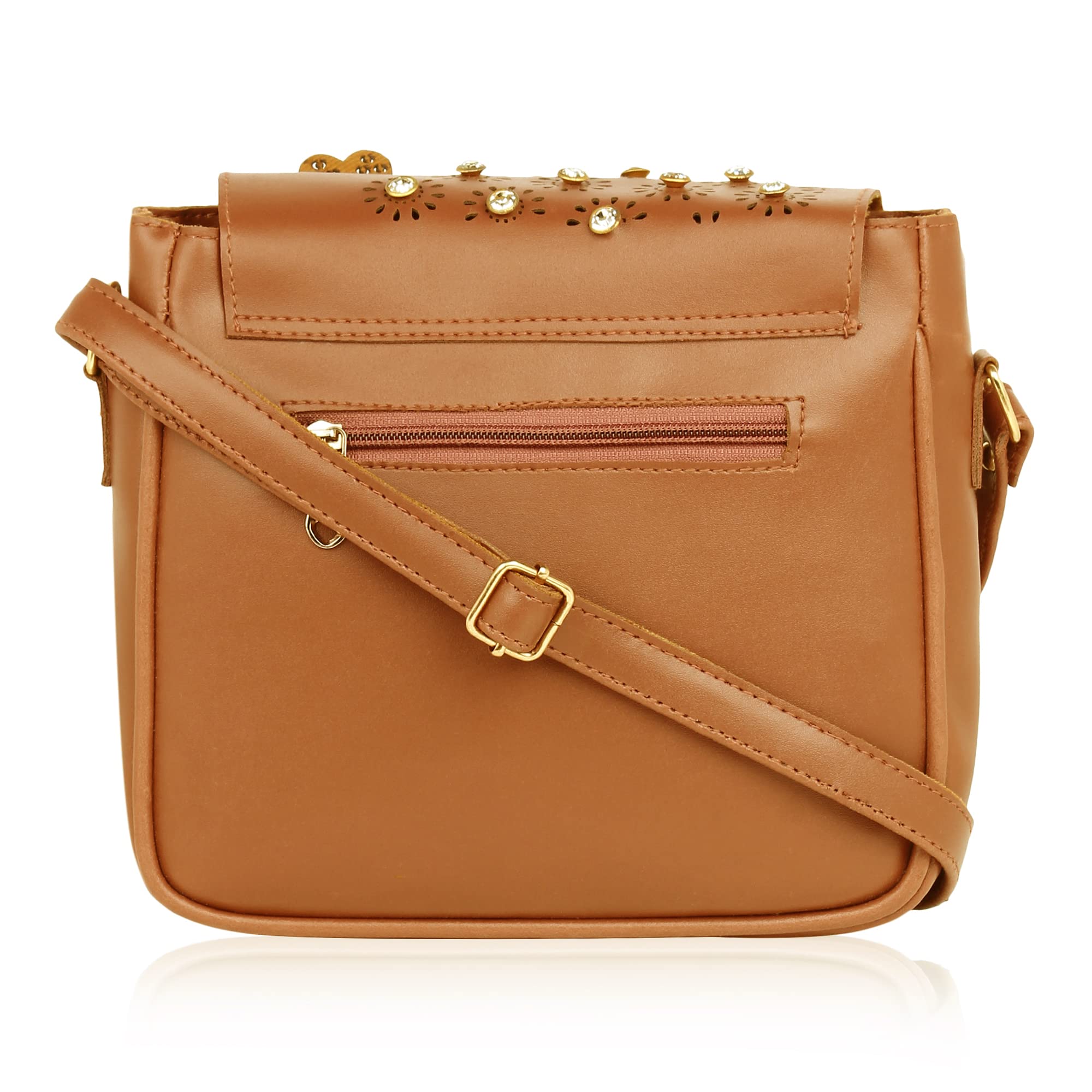 SHAMRIZ Women and Girls SLing Bag (Tan) 2