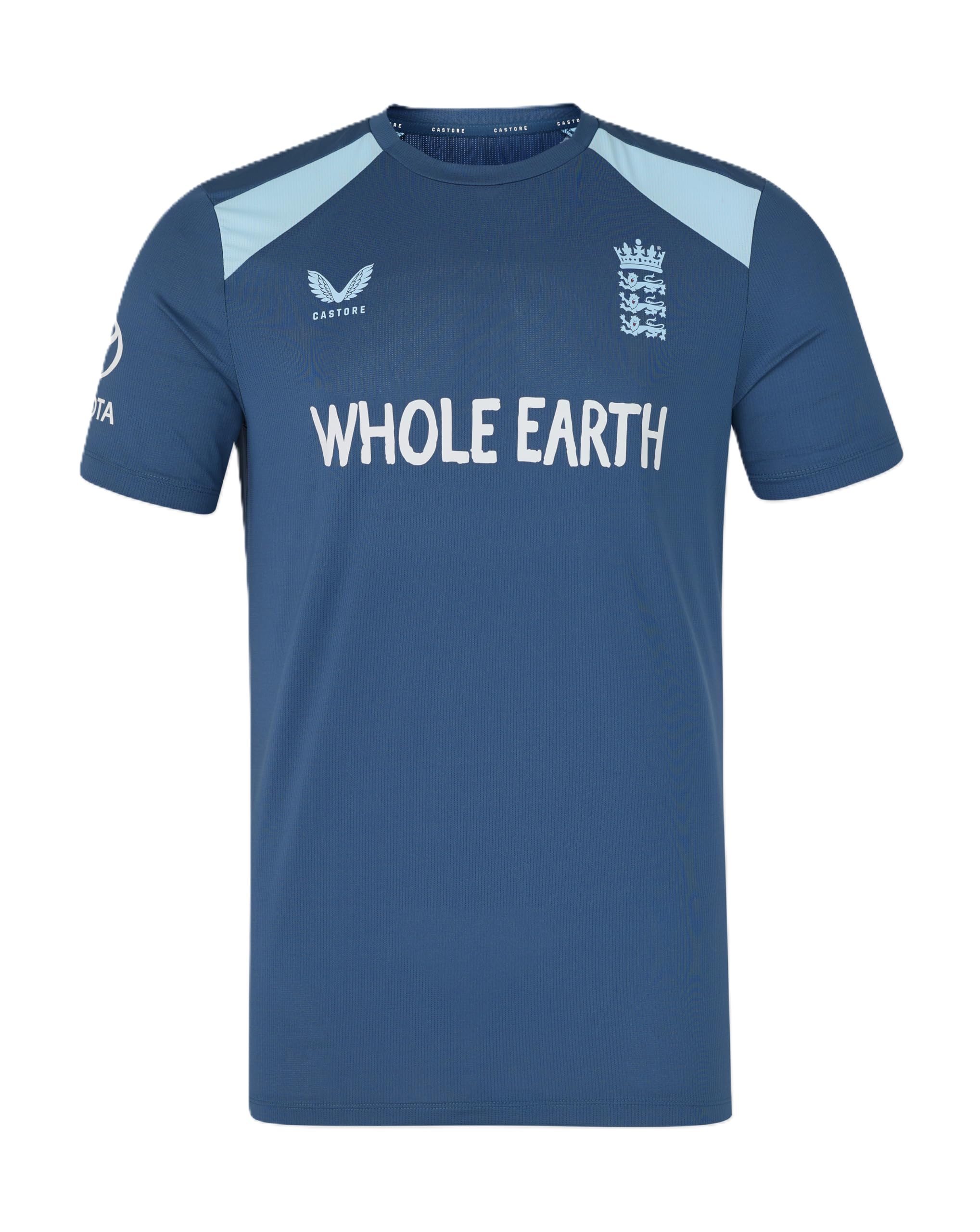 Castore Men's 26/27 England Cricket Training Short Sleeve Performance T-Shirt Blue Large