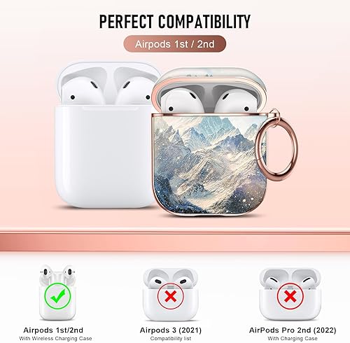Vista 258 de Maxjoy for AirPods 2nd Generation Case, Unique Design Hard Protective Shockproof Airpods Case Cover with Keychain Compatible with Apple AirPods Sea