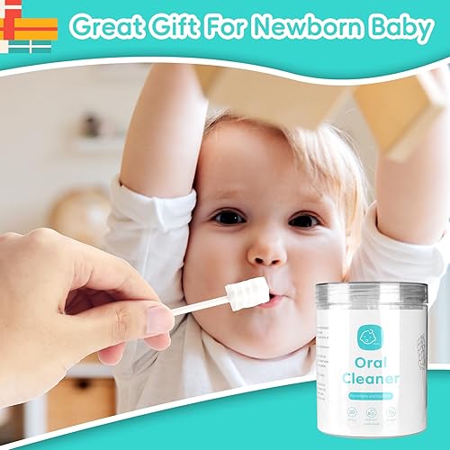 Miniatura 7 de Esonto Limpiador de lengua para bebé, 30 piezas, cepillo de dientes desechable para bebés, boca de bebé limpia con 2 cepillos de dientes para dedos,