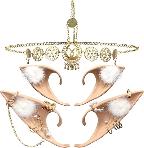 Orejas de elfo, corona de elfo, accesorio de aretes de elfo, accesorio para cosplay