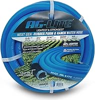 Vista 15 de AG-LITE BSAL58100 - Manguera de jardín de goma para agua caliente/fría de 5/8 pulgadas x 100 pies, 100% goma, ultraligera, súper fuerte, 500 PSI