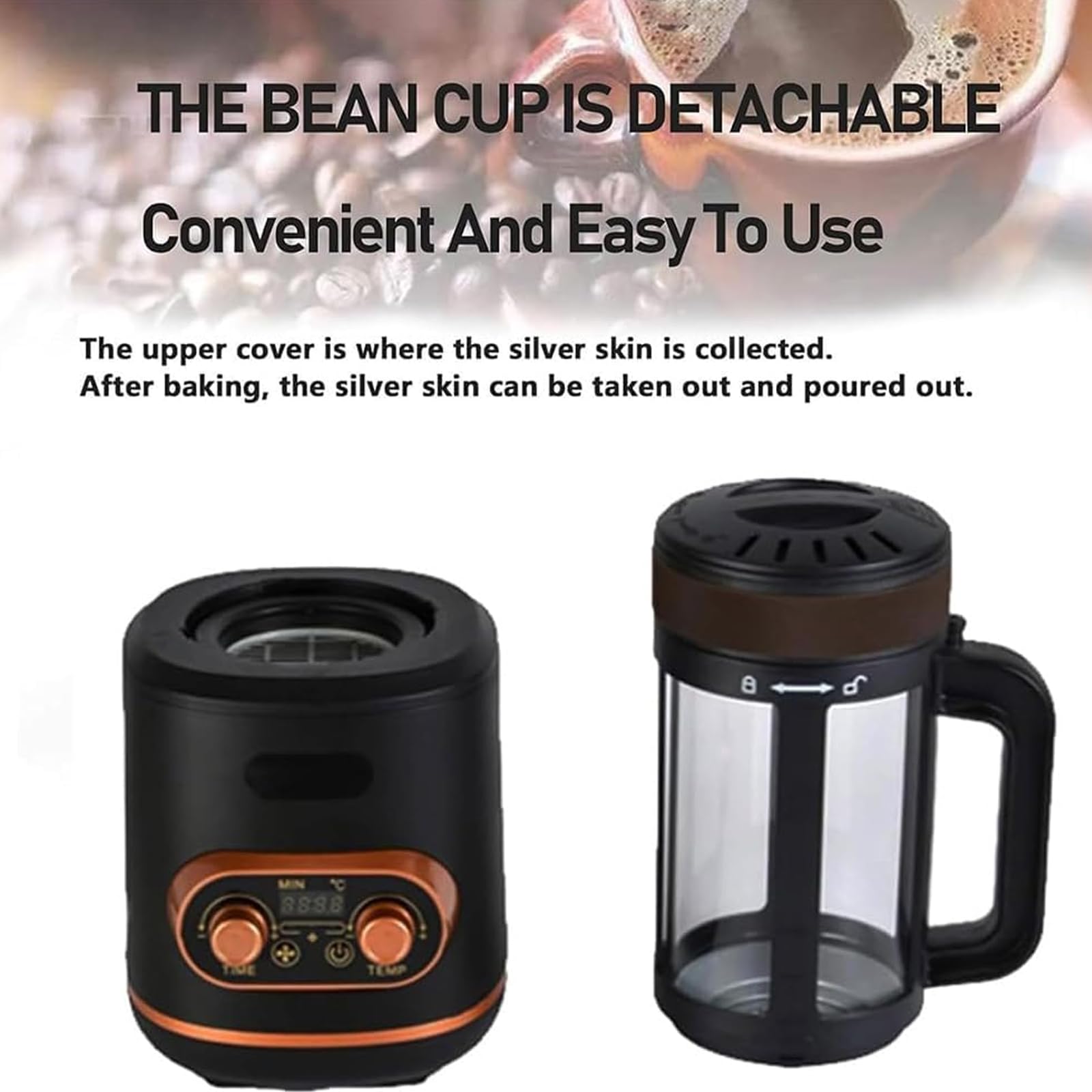 Máquina Tostadora de Café 2400W, Tostador de Aire Caliente 300g con Temporizador & Temperatura Ajustable, Enfriamiento Automático, Cámara de Vidrio para Hogar & Café