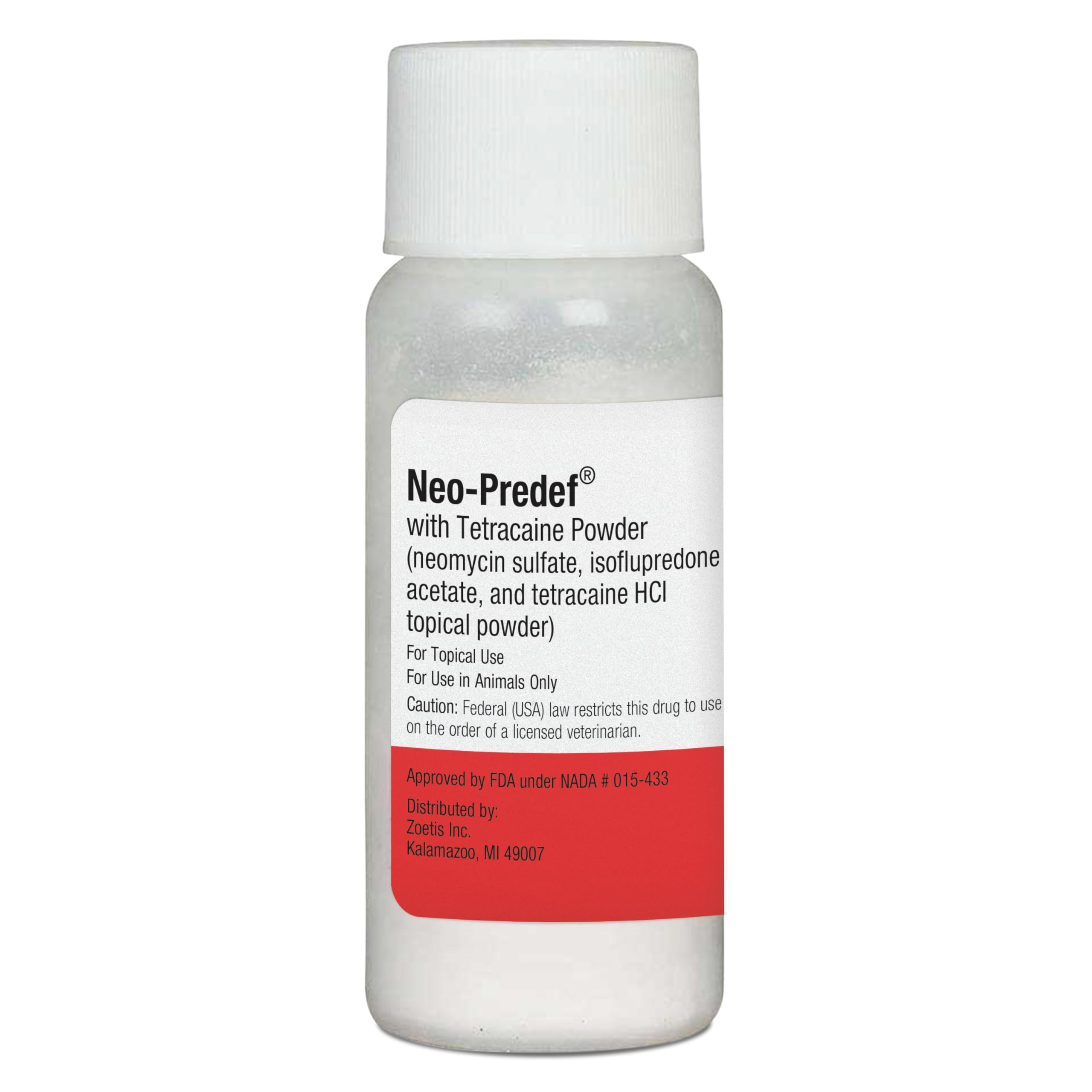 Neo-Predef with Tetracaine (neomycin sulfate, isoflupredone Acetate, tetracaine Hydrochloride Topical Powder) for Dogs & Cats, 15 gm