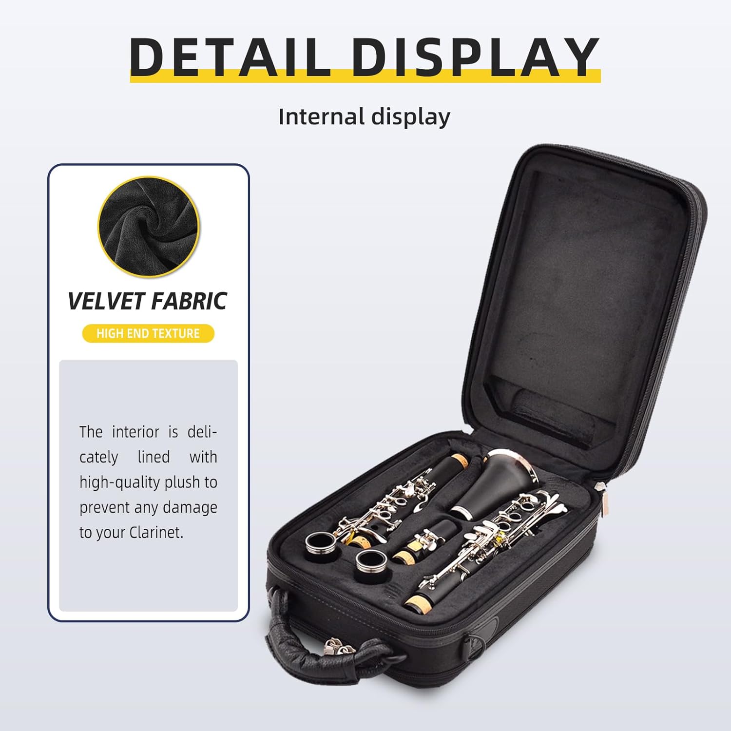 Premium 1200D Nylon Clarinet Case with Built-In Backpack Straps, Clarinet bag, Clarinet Case Backpack