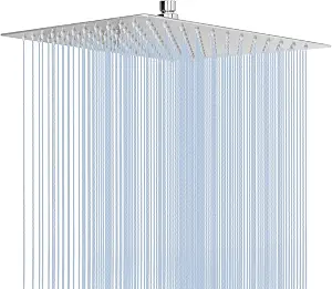 NearMoon Rain Shower Head, High Flow Stainless Steel Square Rainfall