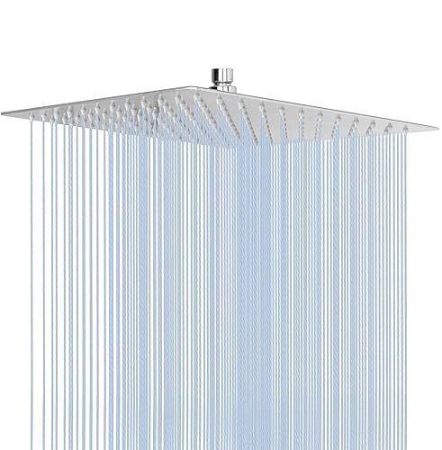 NearMoon Rain Shower Head, High Flow Stainless Steel Square Rainfall