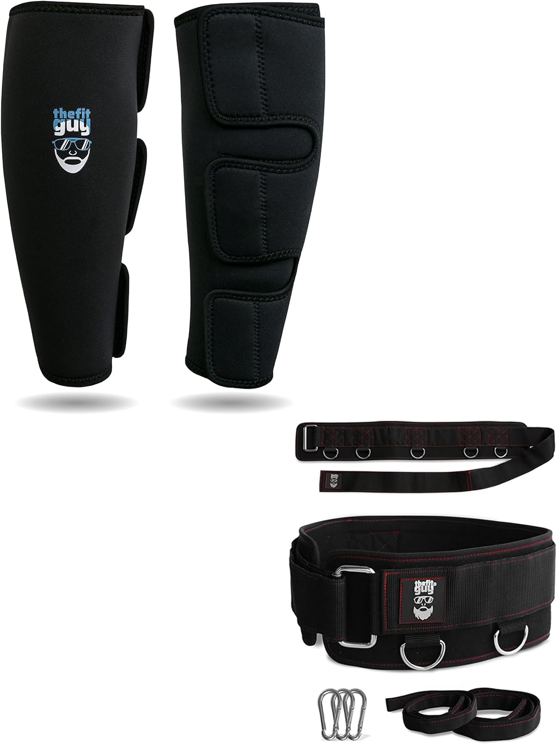 THEFITGUY Deadlift Shin Guards & Multi-Attachment Belt | Ultimate Combination for Enhanced Protection & Performance
