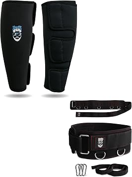 THEFITGUY Deadlift Shin Guards & Multi-Attachment Belt | Ultimate Combination for Enhanced Protection & Performance