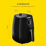 Friteuse à air TurboFry 5-quarts Chefman, panier et plateau lavables au lave-vaisselle, utilise peu ou pas d'huile pour des aliments sains, minuterie de 60 minutes, cuisine des repas plus sains rapidement, lumière indicatrice de chaleur et de puissance, contrôle de température, noir
