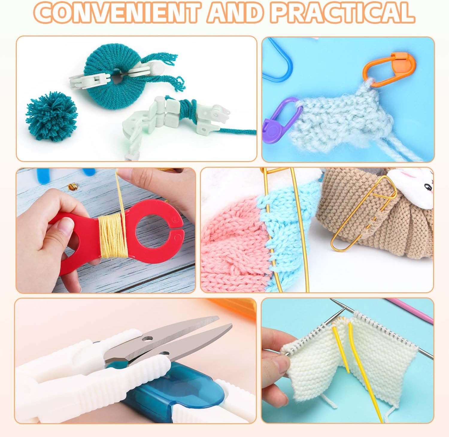 QLECT Crochet Needle Kit 107Pcs with Carry Bag DIY Crochet Kit with Tools & Accessories Comprehensive Crochet Kit for Beginners & Professionals 3