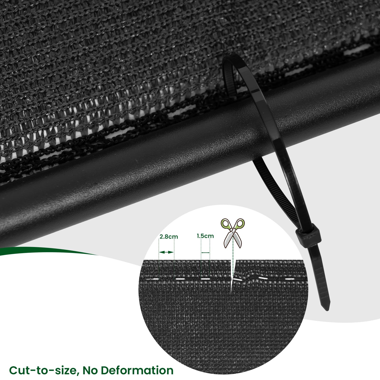 WOLTU Moskitiera ogrodzeniowa ekran zaciemniający 1,2x10 m siatka zacieniająca 280 g/m² HDPE z opaskami kablowymi parawan tenisowy ochrona przed wiatrem na boisko sportowe balkon ogrodowy, antracyt