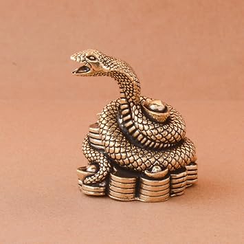 Chinese New Year 2025 Snake Figurines - Brass Crafts Chinese Snake Statue | Feng Shui Statue, Fortune Sculpture, Snake Home Decor, Year of The Snake Decor for Home